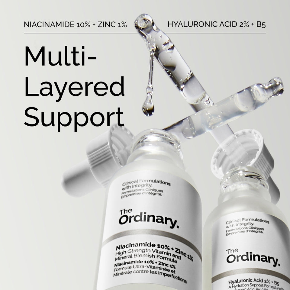 The Ordinary The Skin Support Set ( Niacinamide & Hyaluronic Acid )